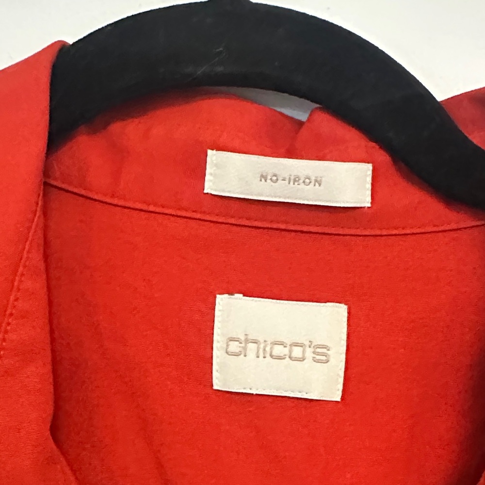 Chico's Vibrant Red Button Down Blouse - image 2
